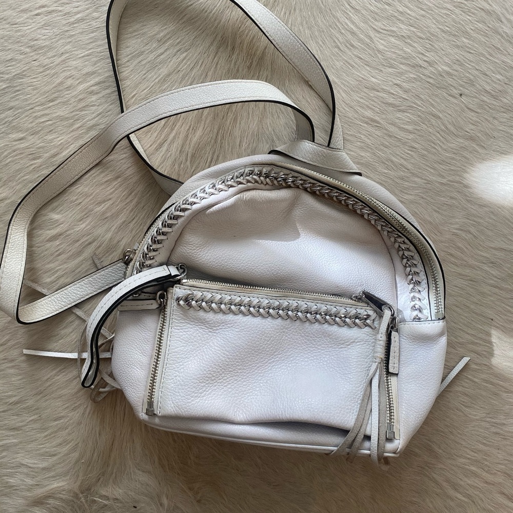 Rebecca Minkoff White leather mini backpack